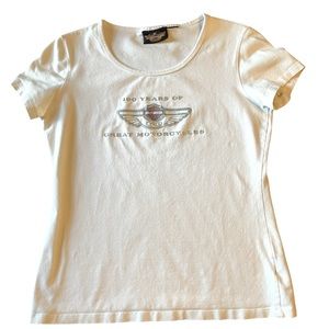 🔥🔥🔥Harley Davidson 100th Anniversary White Short Sleeve T Shirt
